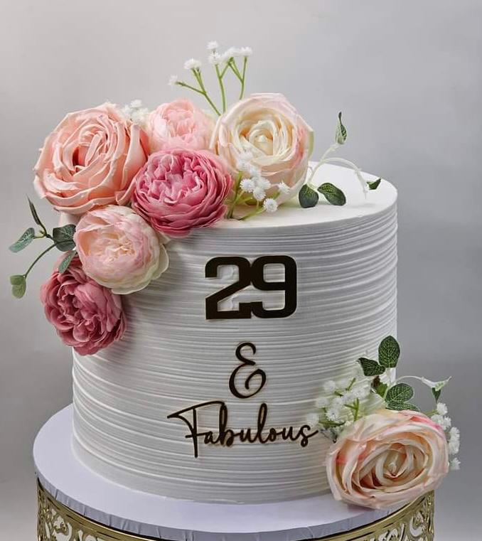 29 and Fabulous floral birthday cake