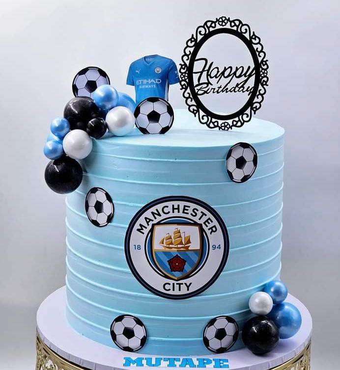 Man City themed birthday cake