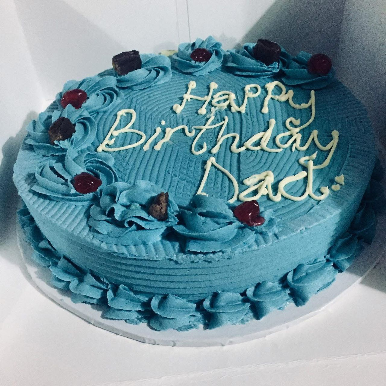 Blue birthday cake for Dad